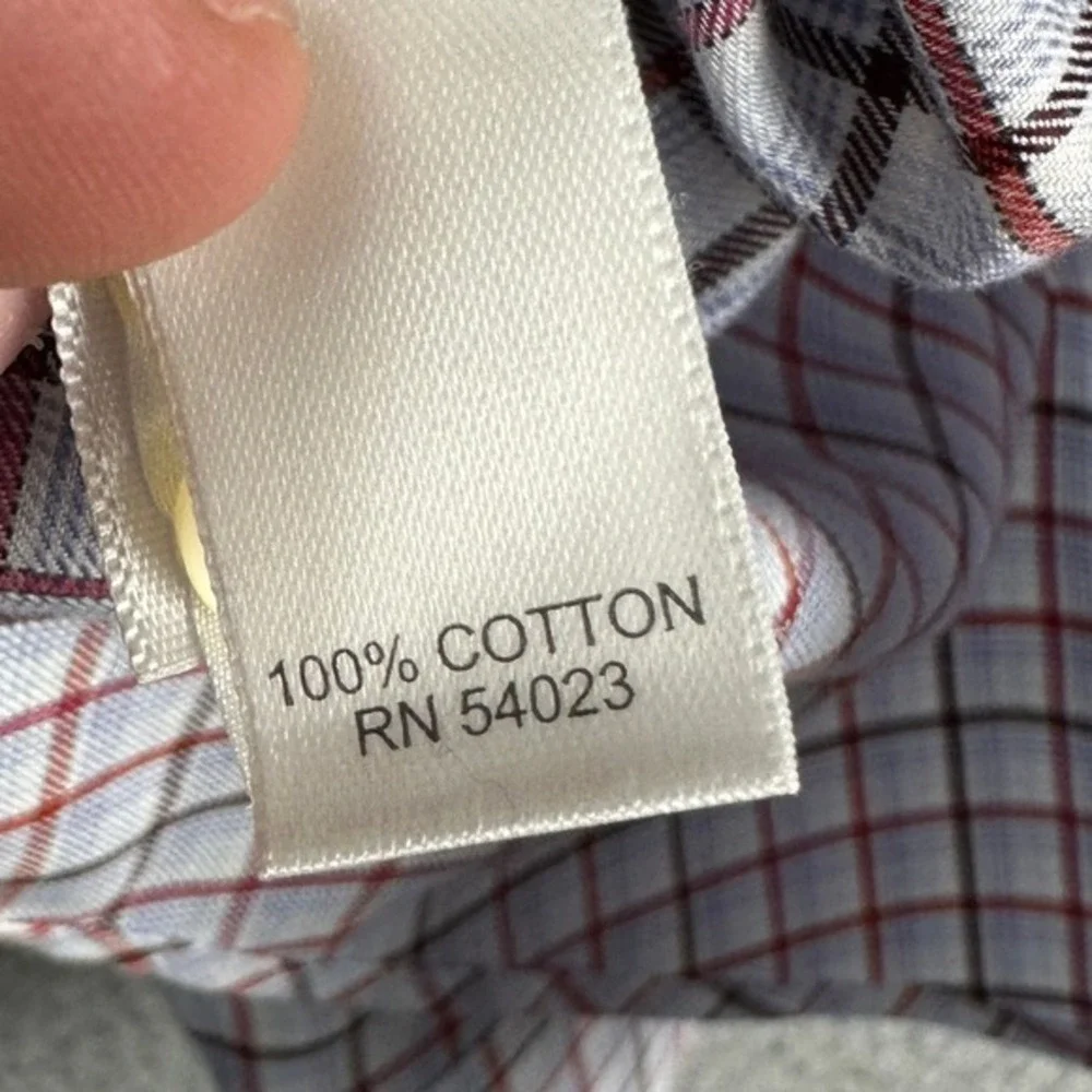 Banana Republic Button Up Shirt Adult Small Blue Red Plaid Classic Vented Mens